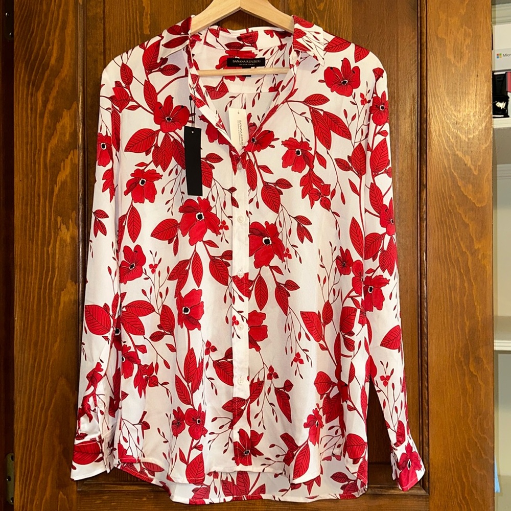 Banana Republic Red Blouse